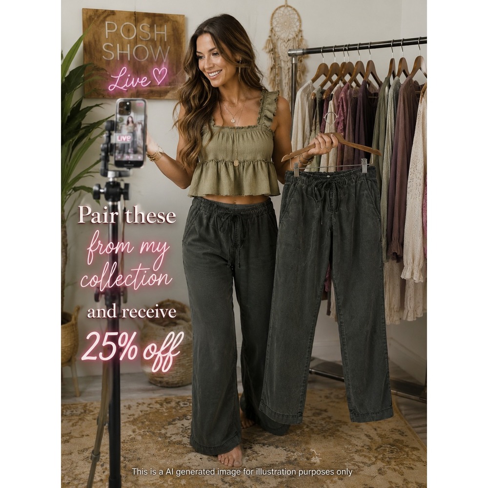 LOFT Olive Green Drawstring Pants